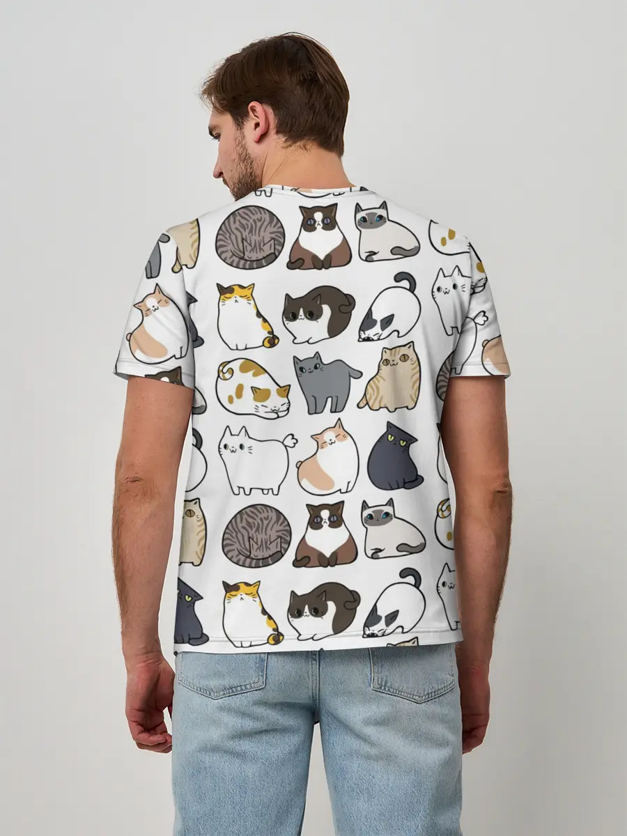 Мужская базовая футболка / Котики