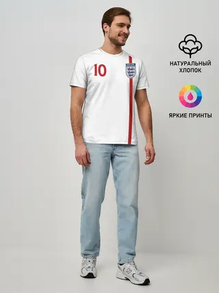 Мужская базовая футболка / Майкл Оуэн Англия Ретро