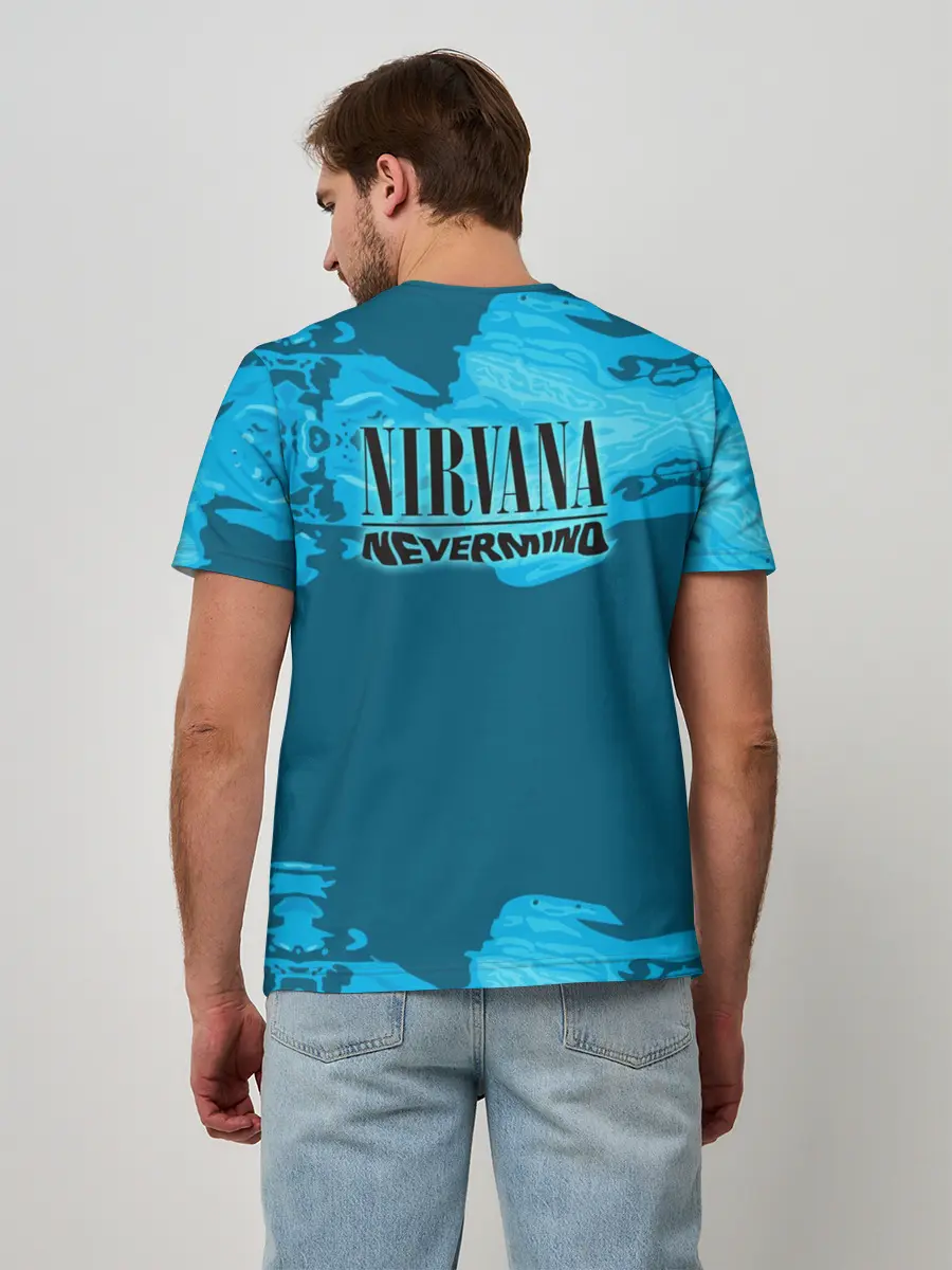 Мужская базовая футболка / Nirvana & Simpson