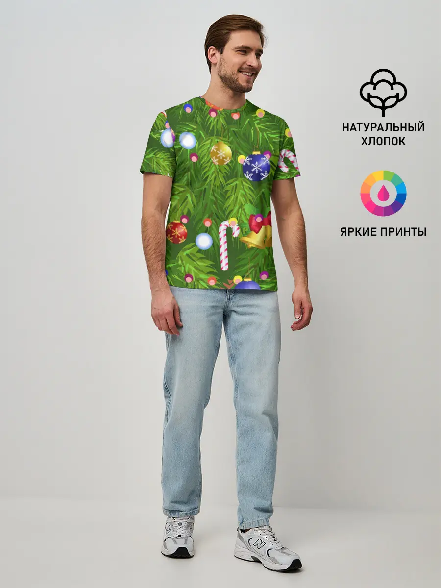 Мужская базовая футболка / Ёлка новогодняя