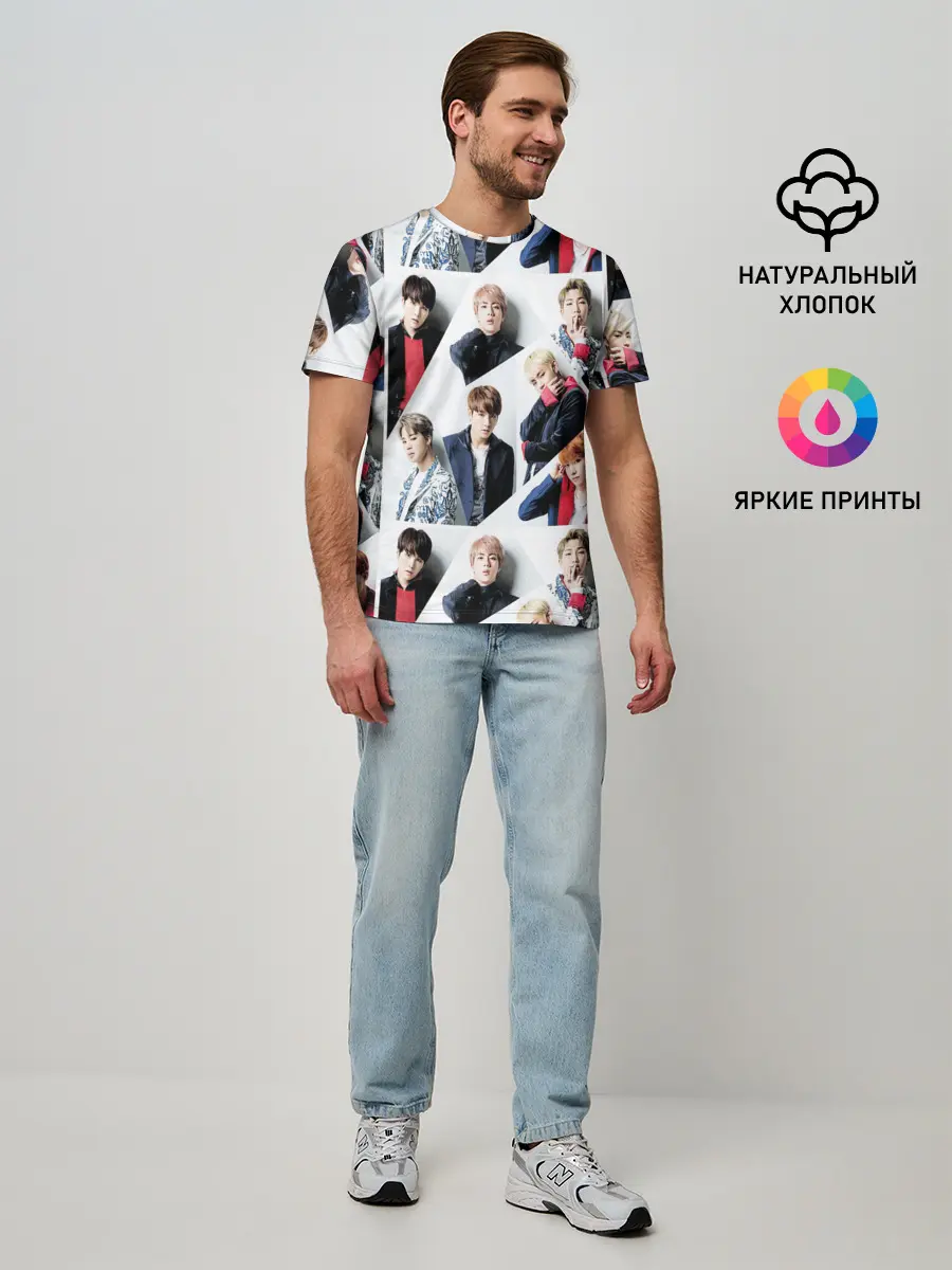 Мужская базовая футболка / BTS COLLAGE
