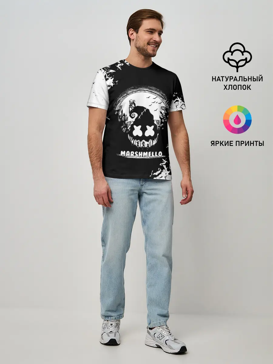 Мужская базовая футболка / Marshmello Кошмар