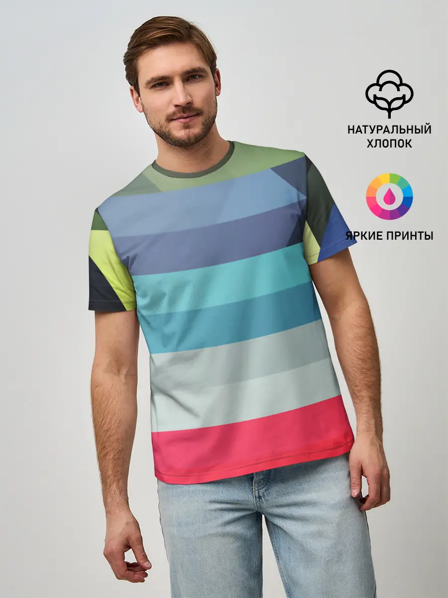 Мужская базовая футболка / ТЕКСТУРА ЛИНИИ