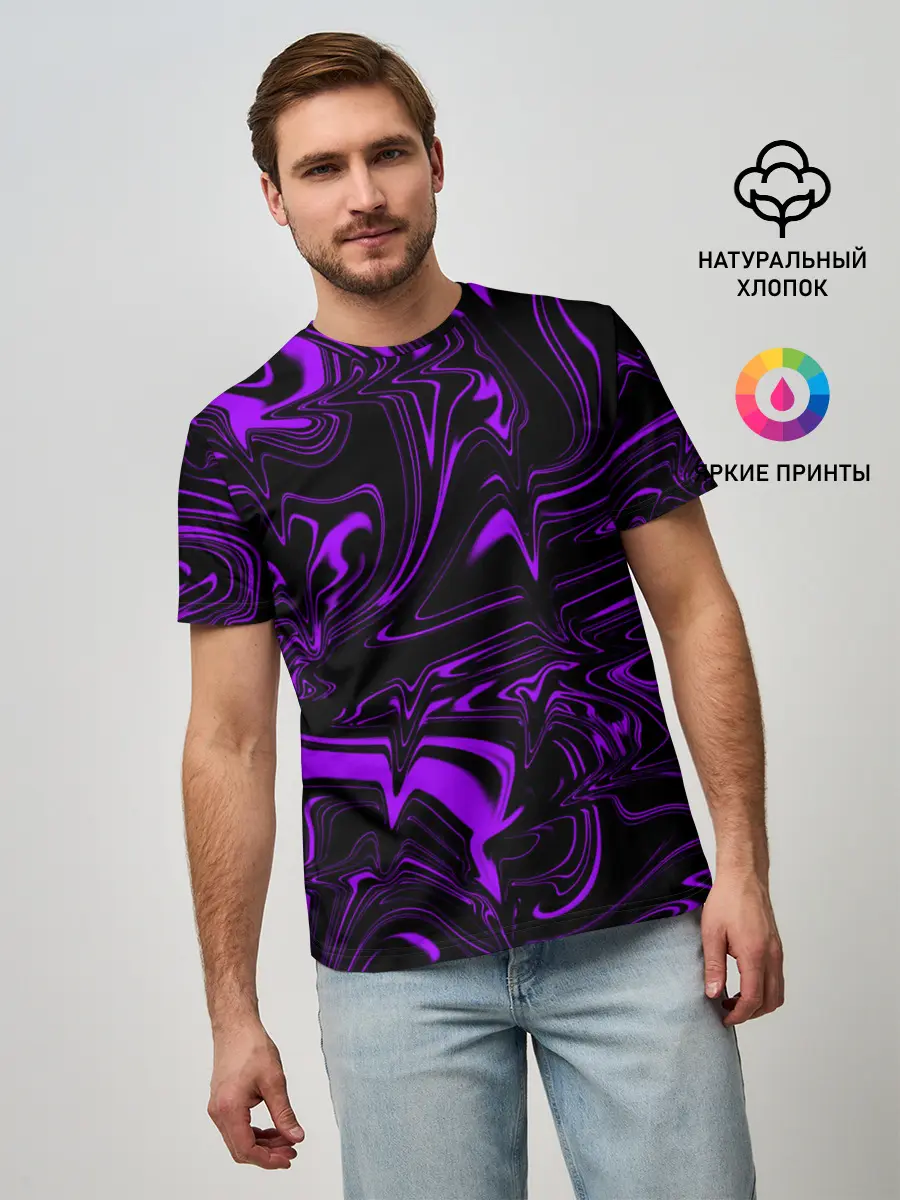 Мужская базовая футболка / Жидкий градиент