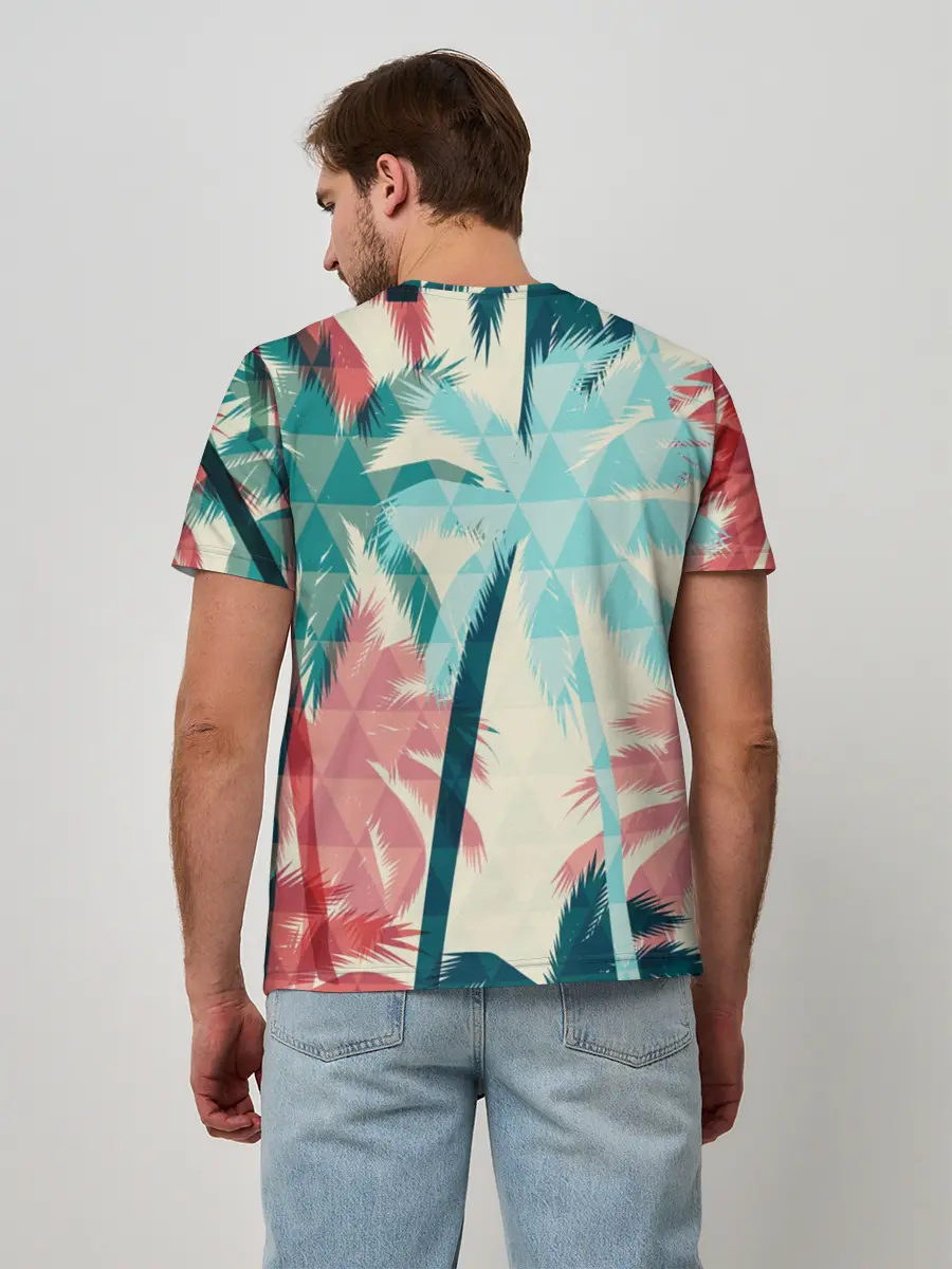 Мужская базовая футболка / Абстракция Пальмы Текстура