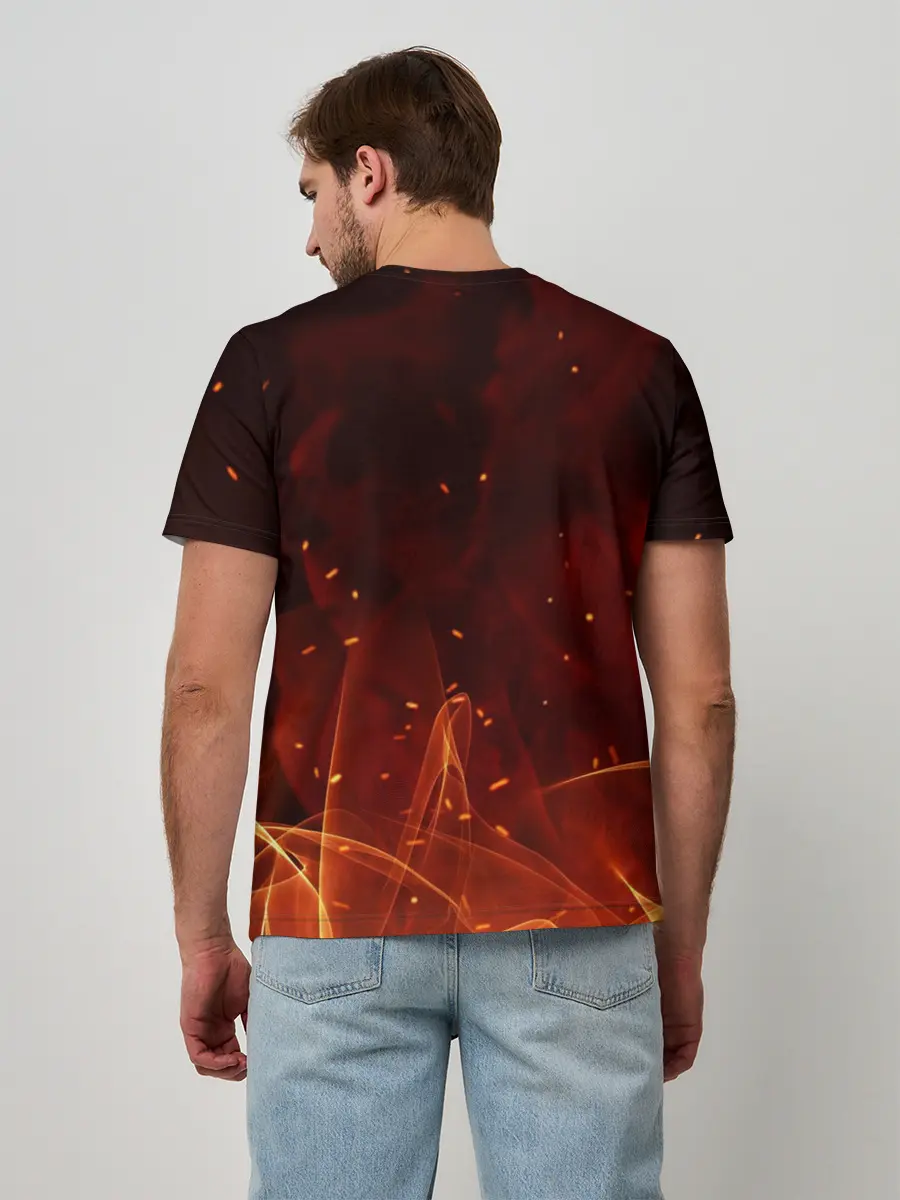 Мужская базовая футболка / ПЛАМЯ 3D