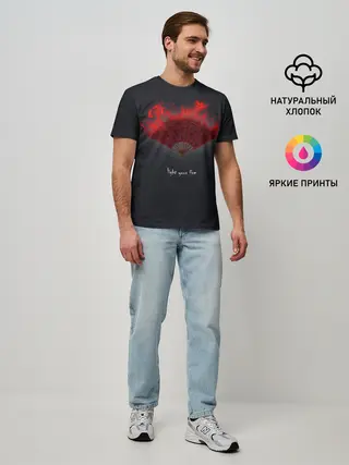 Мужская базовая футболка / Light your fire