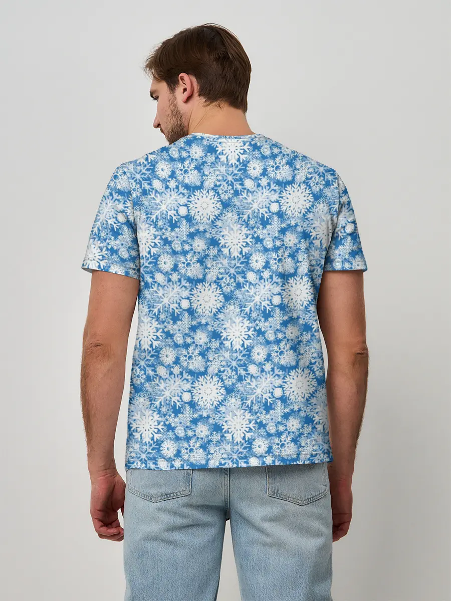 Мужская базовая футболка / Узоры Снежных Хлопьев