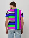 Мужская базовая футболка / Полосатый яркий летний узор