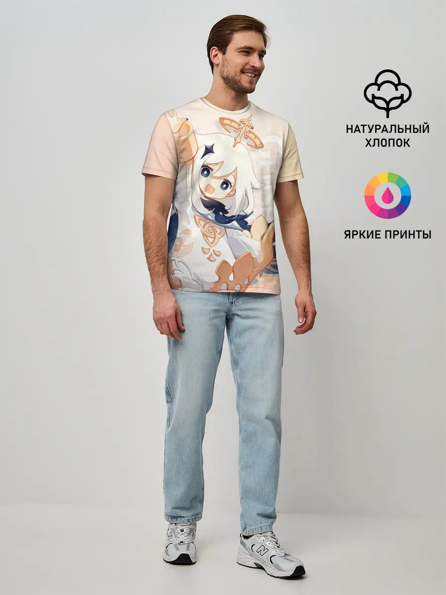 Мужская базовая футболка / Genshin Impact, Паймон