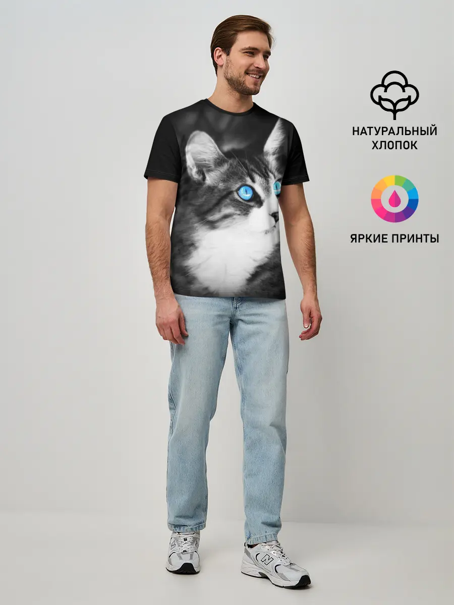 Мужская базовая футболка / Кот