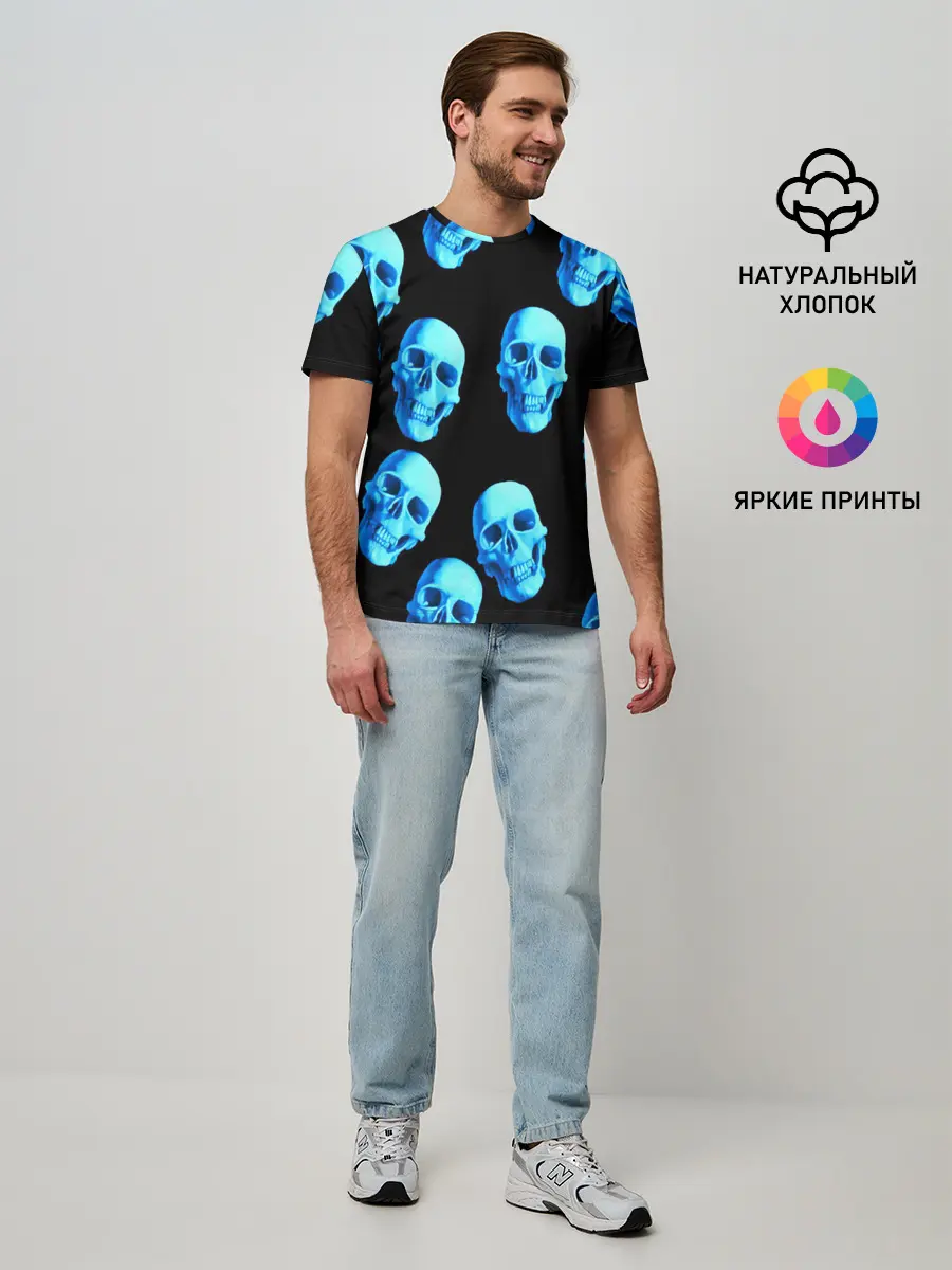 Мужская базовая футболка / Черепа стиль