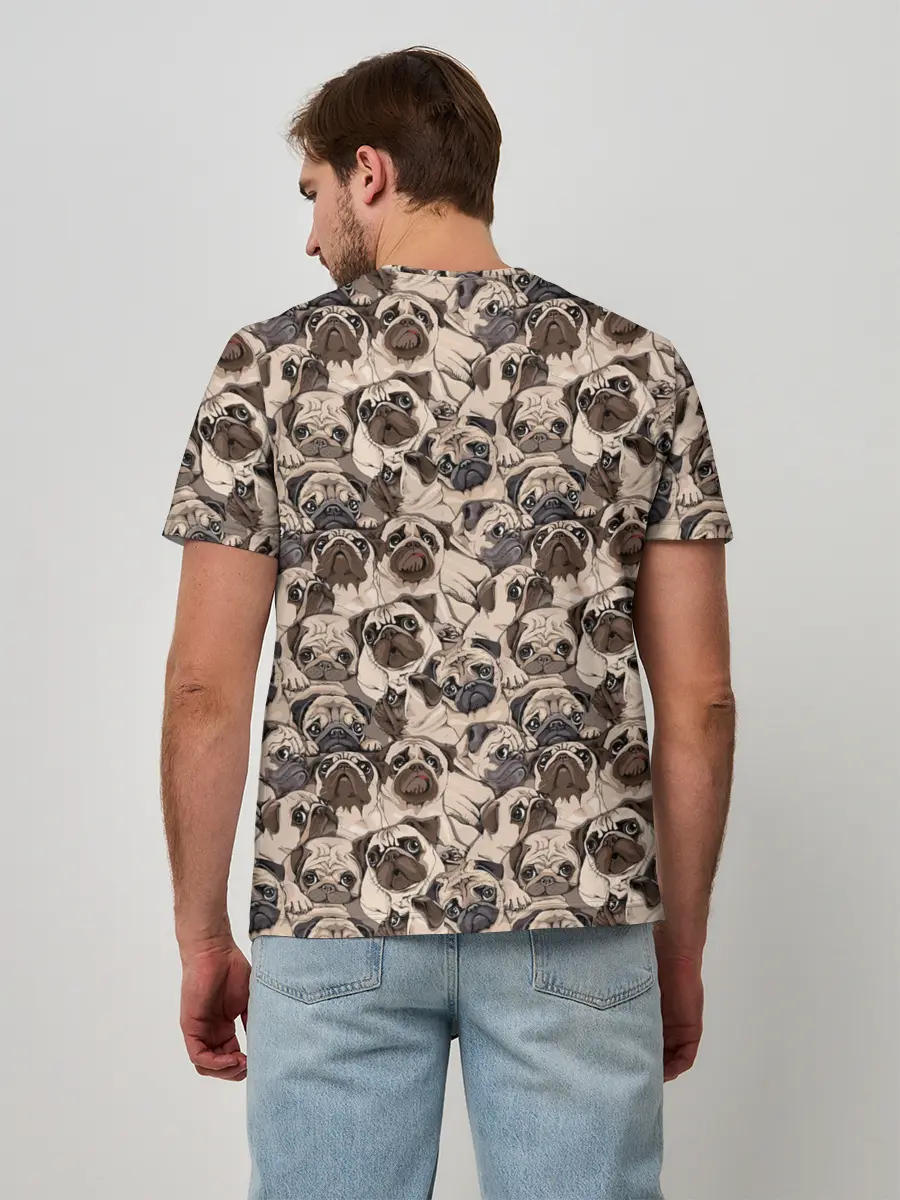Мужская базовая футболка / Мопсы