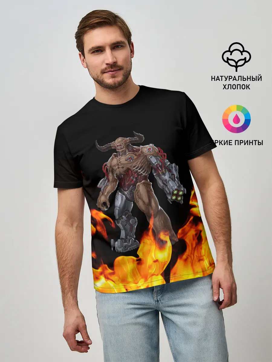 Мужская базовая футболка / CYBER DEMON | КИБЕР ДЕМОН
