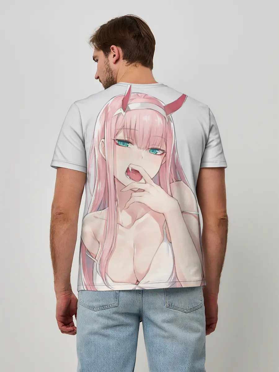 Мужская базовая футболка / Ahegao Zero Two