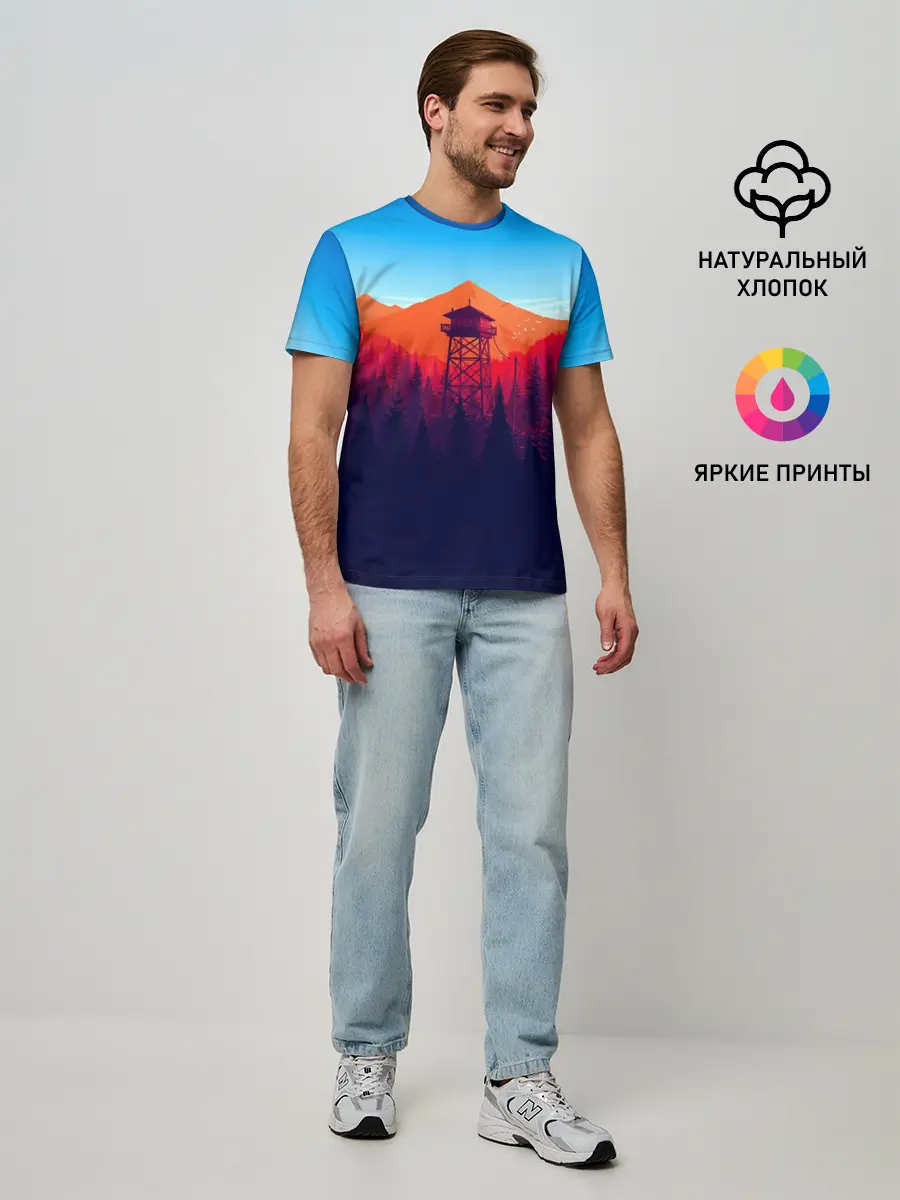 Мужская базовая футболка / Одинокая вышка