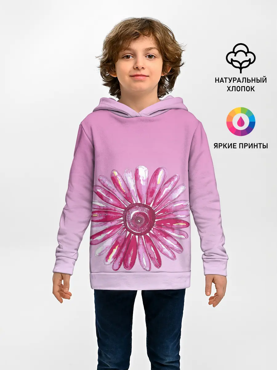 Детское худи / розовая ромашка