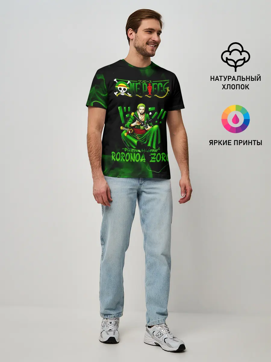 Мужская базовая футболка / Ророноа Зоро Ван-Пис