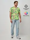 Мужская базовая футболка / Зеленый узор Звезды