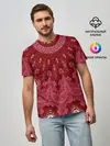 Мужская базовая футболка / Красно-розовый калейдоскоп