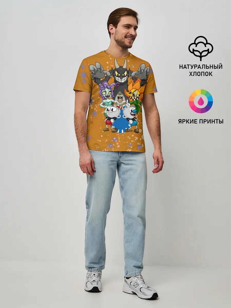 Мужская базовая футболка / cuphead