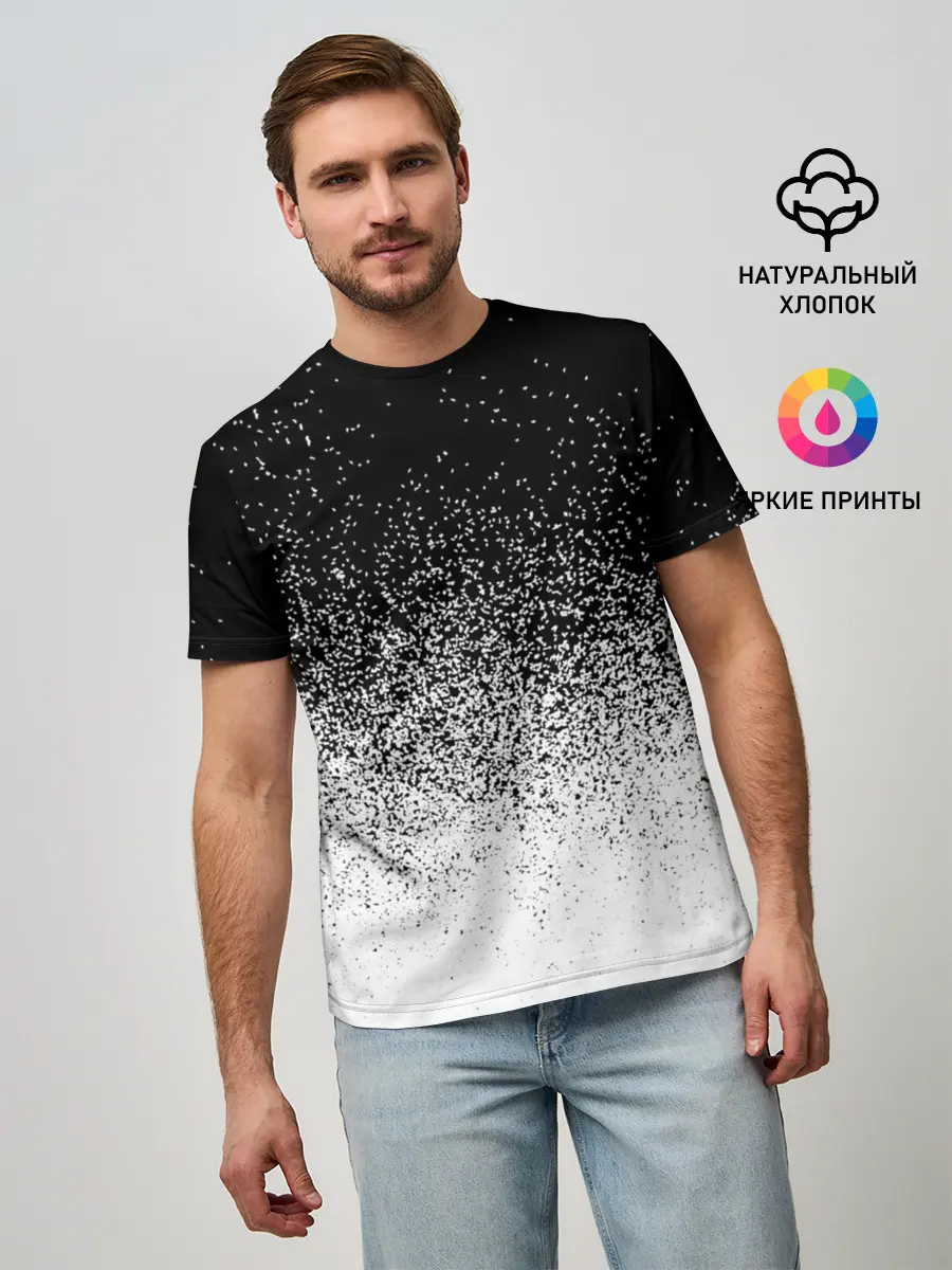 Мужская базовая футболка / BLACK AND WHITE ABSTRACTION