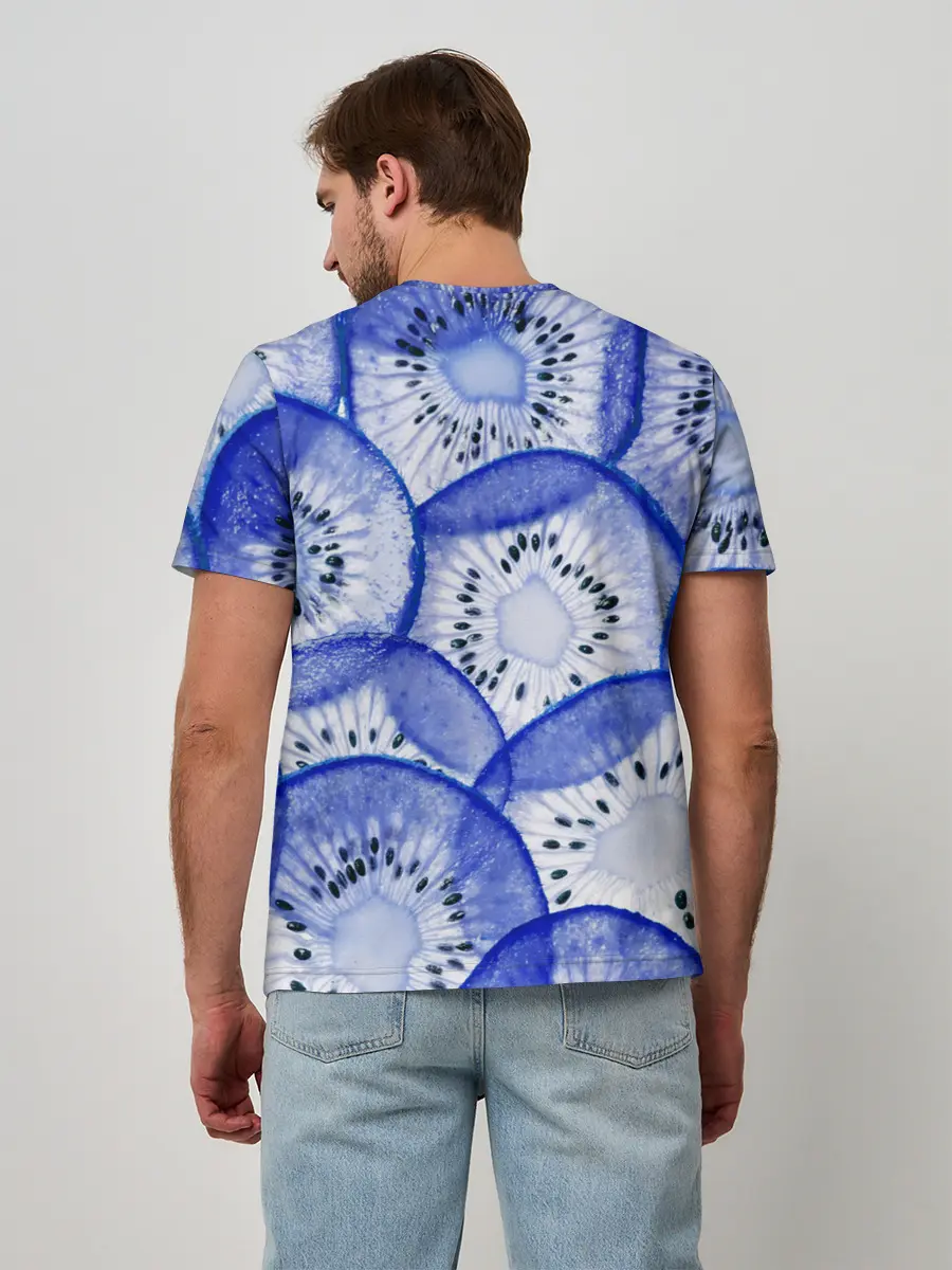 Мужская базовая футболка / Синий Киви