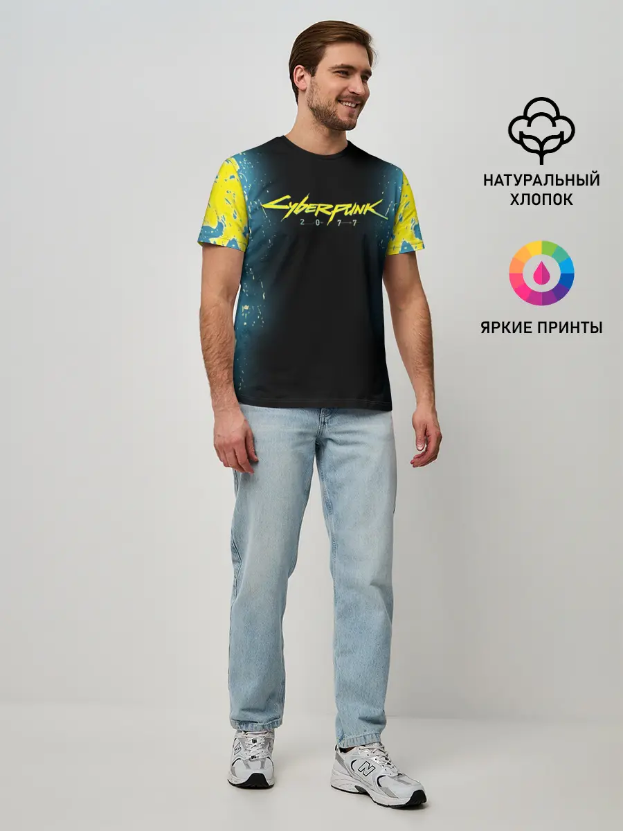 Мужская базовая футболка / CYBERPUNK 2077 | КИБЕРПАНК 2077