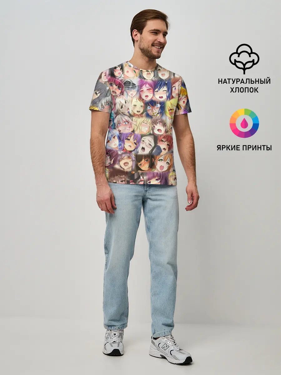 Мужская базовая футболка / MANY FACES OF AHEGAO! color