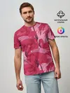 Мужская базовая футболка / розовые фламинго