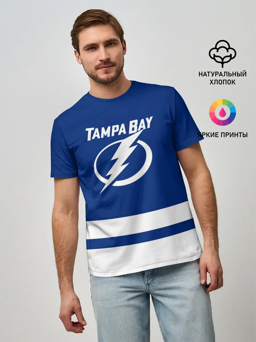 Мужская базовая футболка / Тампа-Бэй Лайтнинг НХЛ