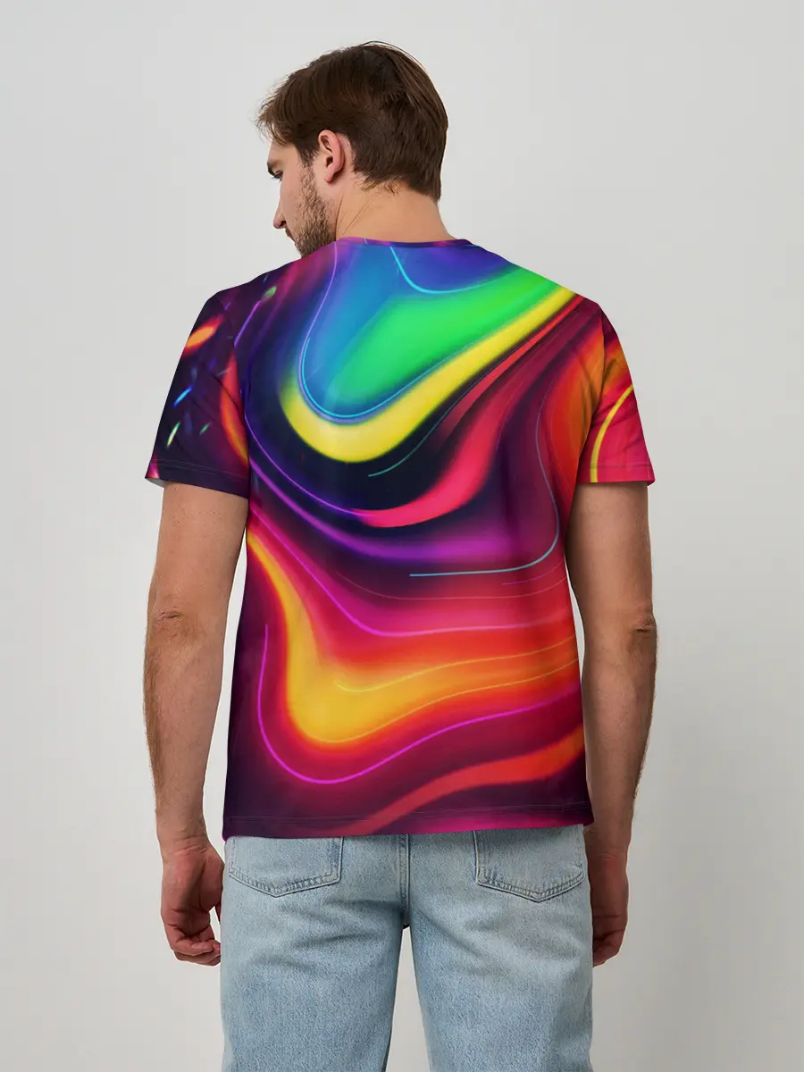 Мужская базовая футболка / Неоновые пятна