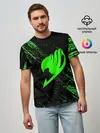 Мужская базовая футболка / Хвост Феи зеленая диагональ
