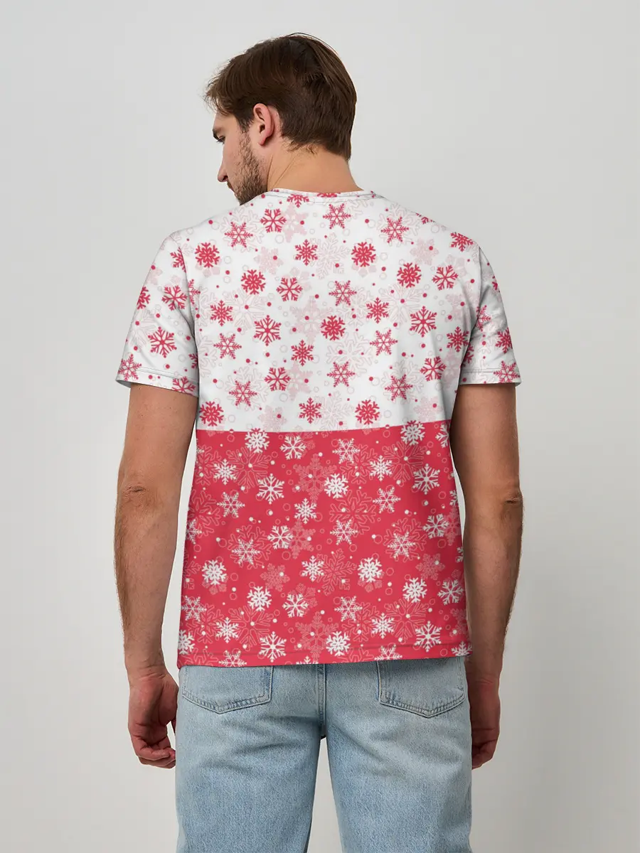 Мужская базовая футболка / Снежинки