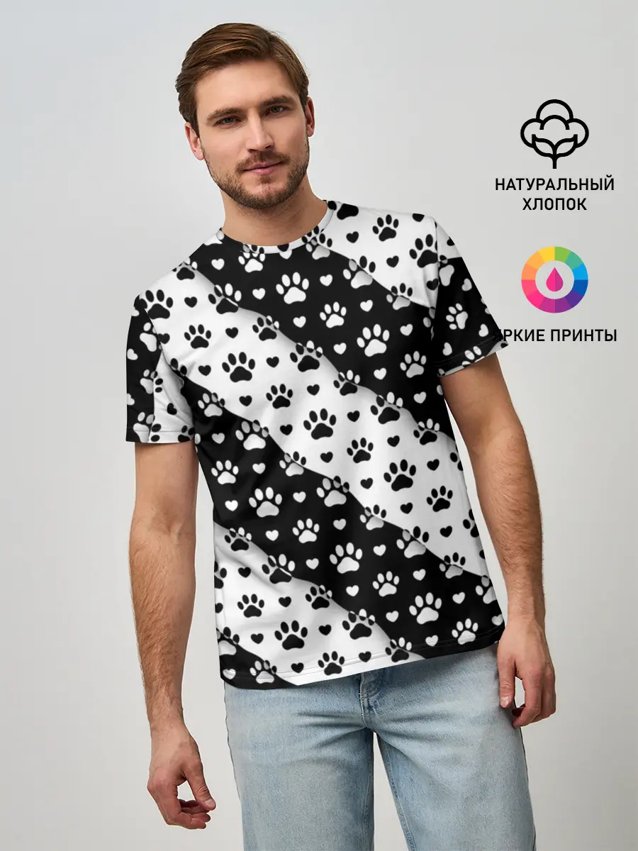 Мужская базовая футболка / Следы от Лап