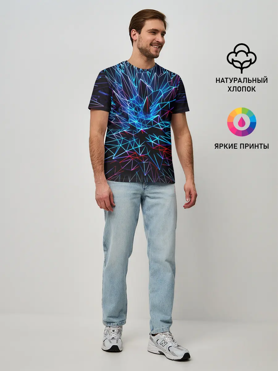 Мужская базовая футболка / NEON GEOMETRY