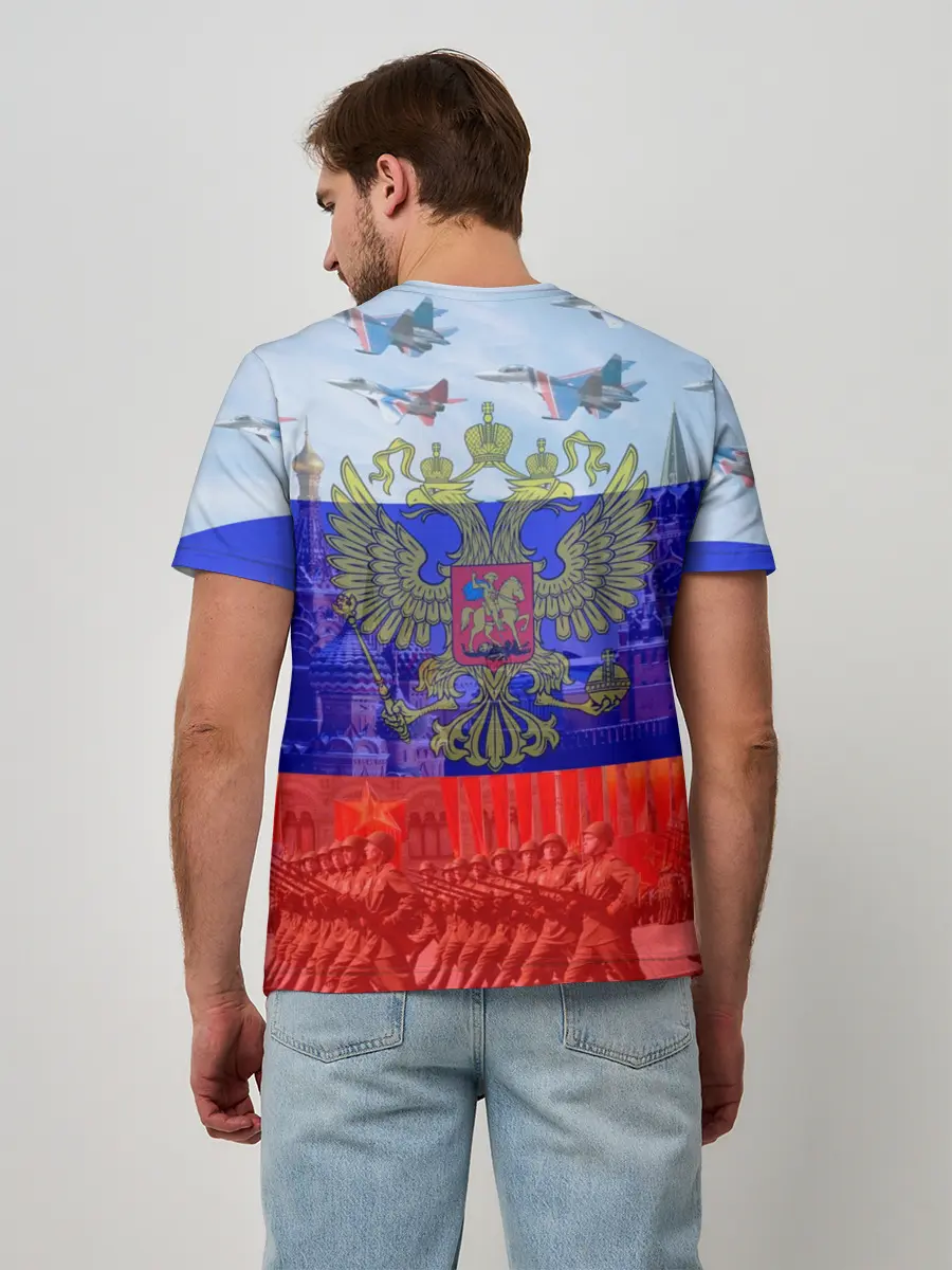 Мужская базовая футболка / Русский медведь и герб