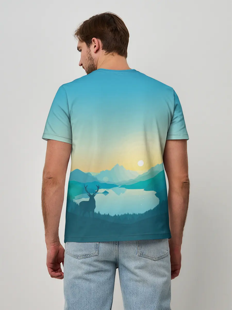 Мужская базовая футболка / Векторная природа