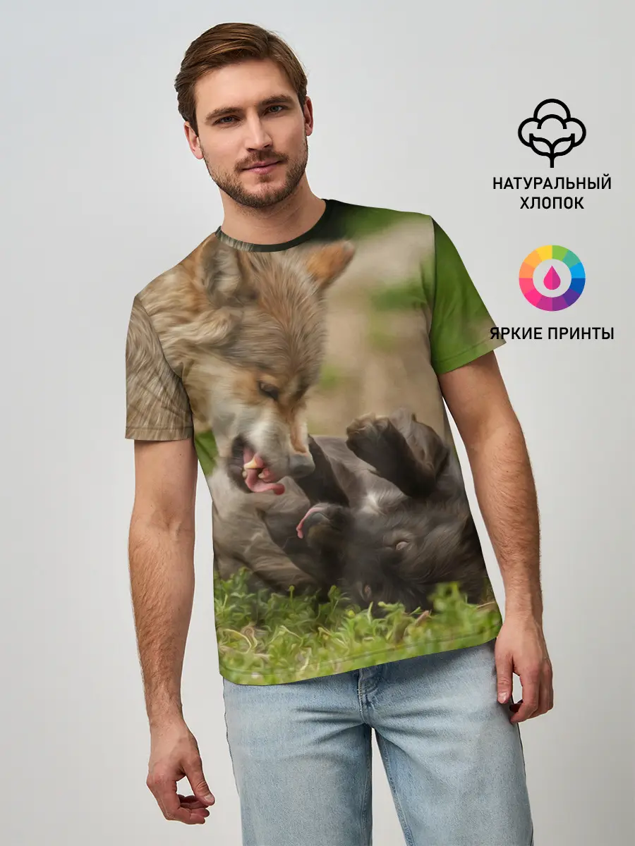 Мужская базовая футболка / Волки