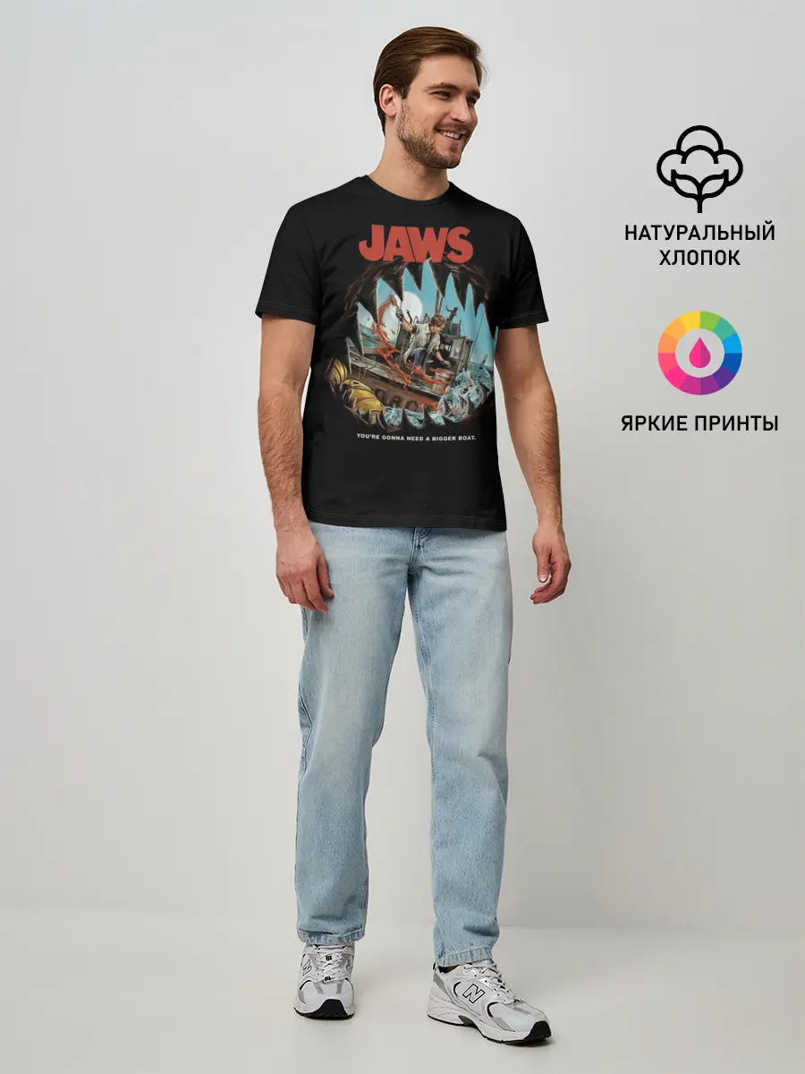 Мужская базовая футболка / Jaws cinema