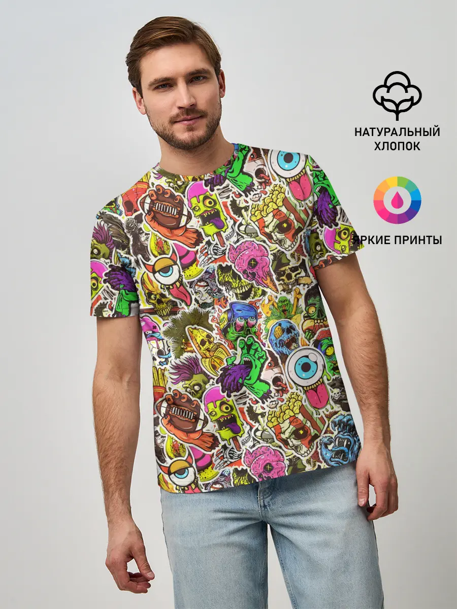Мужская базовая футболка / Граффити монстров