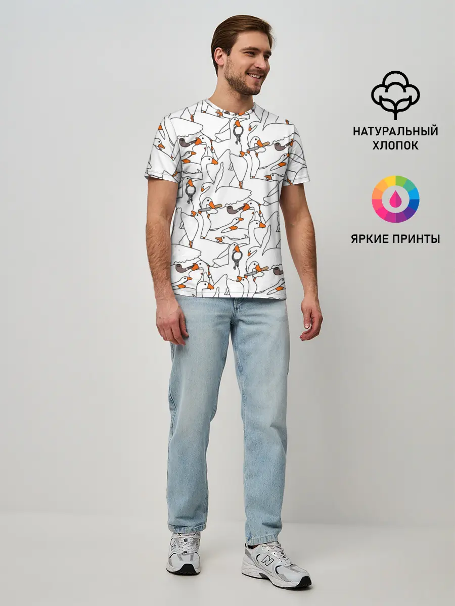 Мужская базовая футболка / Злой гусь