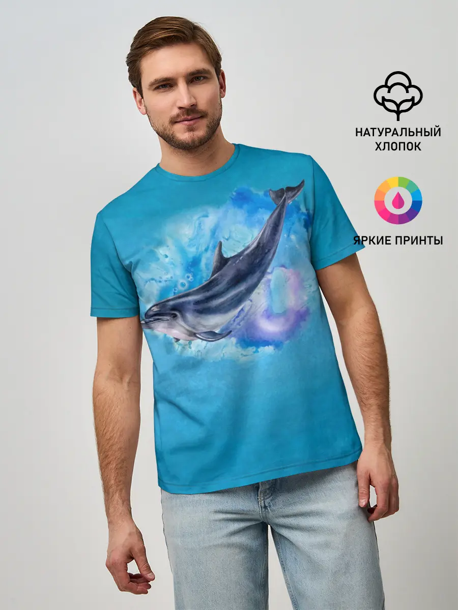 Мужская базовая футболка / Дельфин
