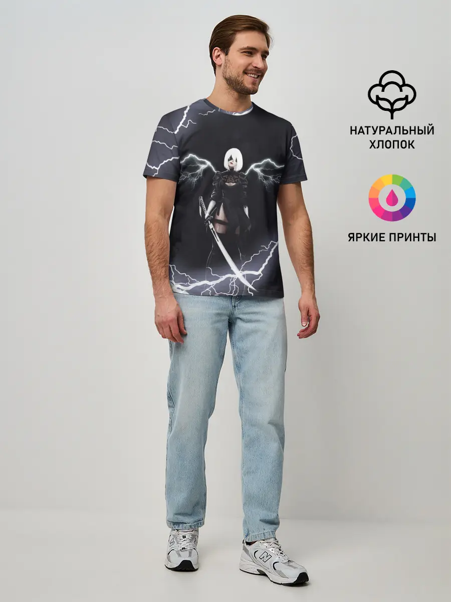 Мужская базовая футболка / Nier Automata | 2b Light