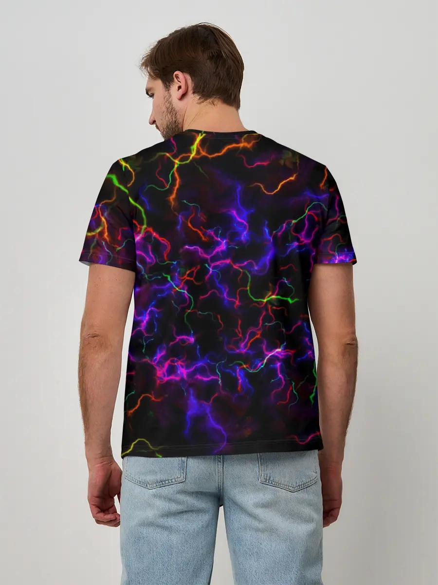 Мужская базовая футболка / Ночное Грозовое Небо