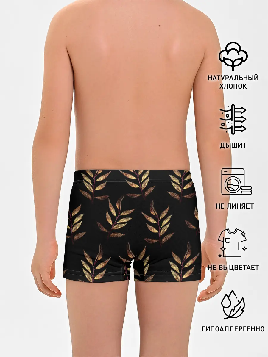 Трусы для мальчиков / Золотисто-красные листья