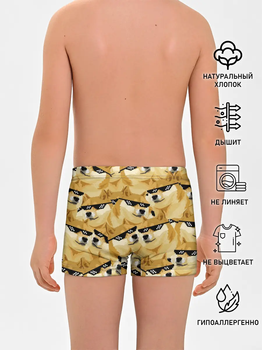 Трусы для мальчиков / Doge мем в deal with it очках