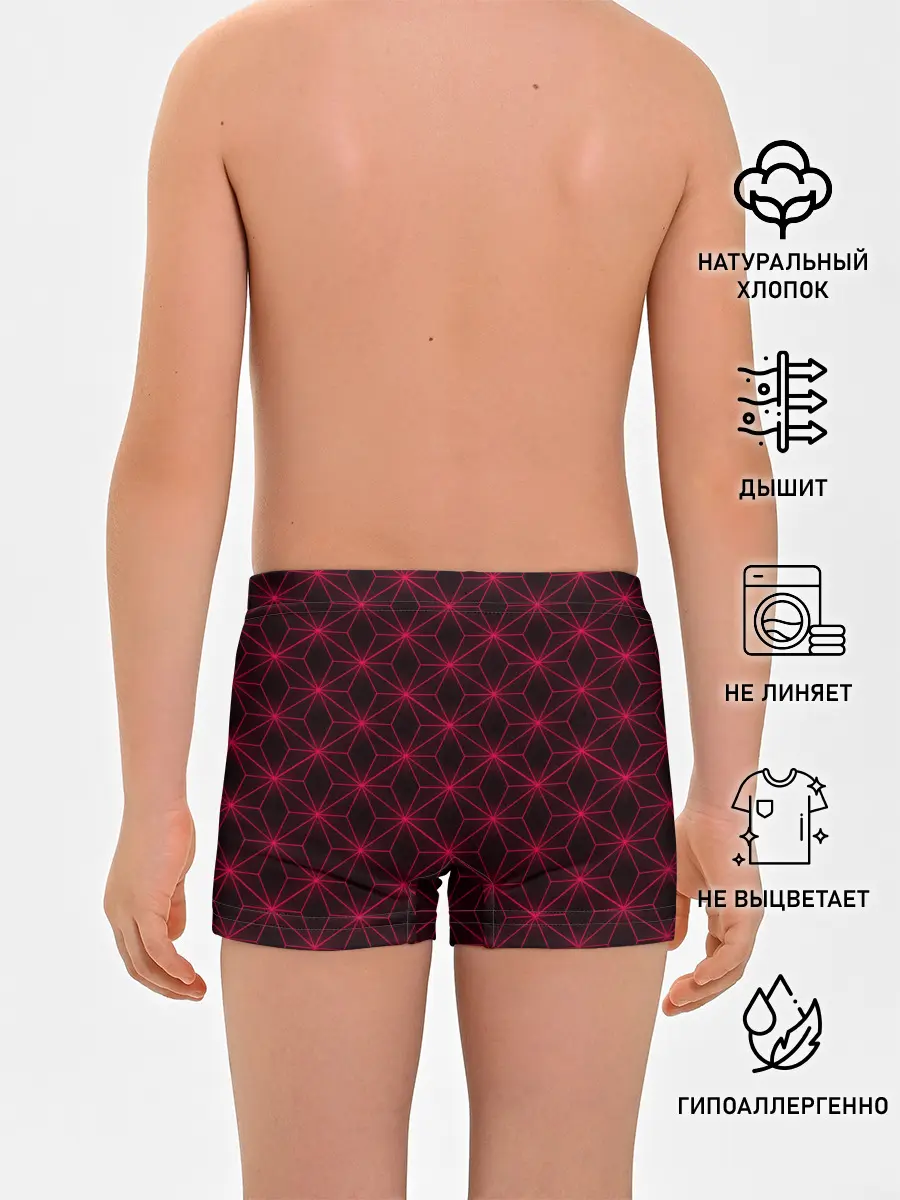 Трусы для мальчиков / Kimetsu no yaiba красный паттерн