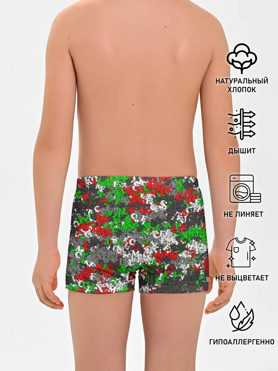 Трусы для мальчиков / Камуфляж с буквами FCLM