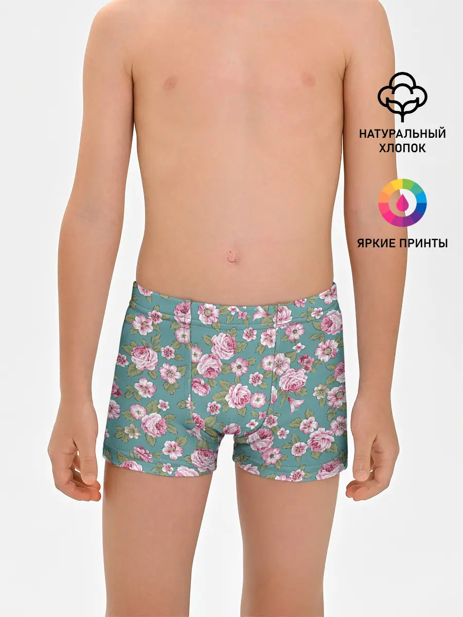 Трусы для мальчиков / Поле розовых цветов